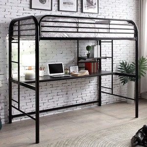 Item # MLB020 - Style Transitional<br>
Color/Finish Black<br>
Material Metal, others<br>
Product Dimension<br> Twin Loft Bed 78 3/8